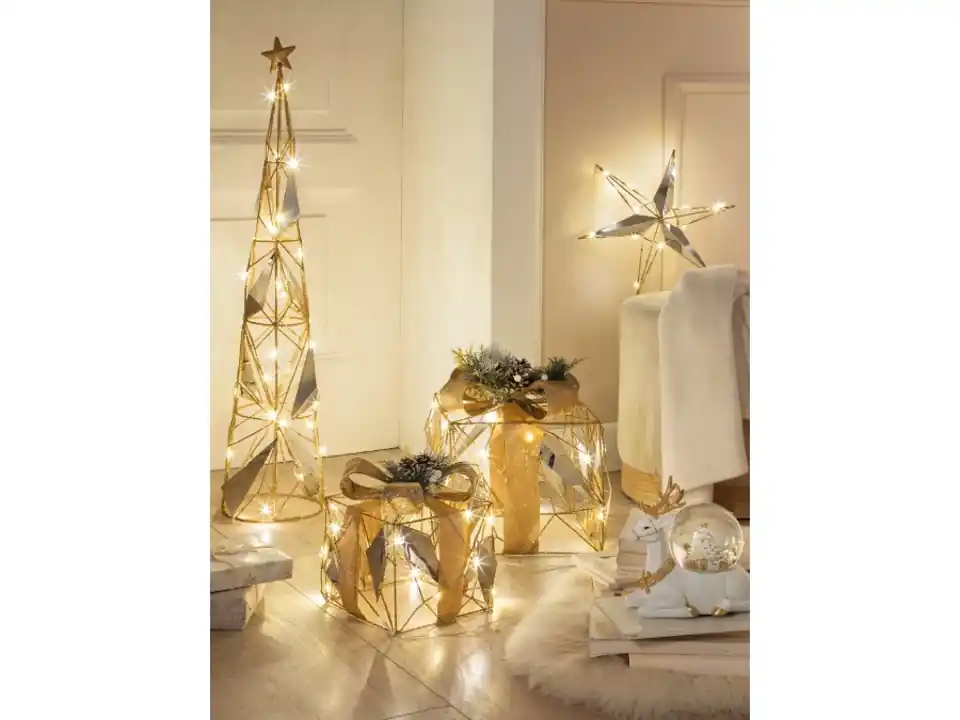 Riflessi dorati albero, albero con luce led ø 20x90h cm