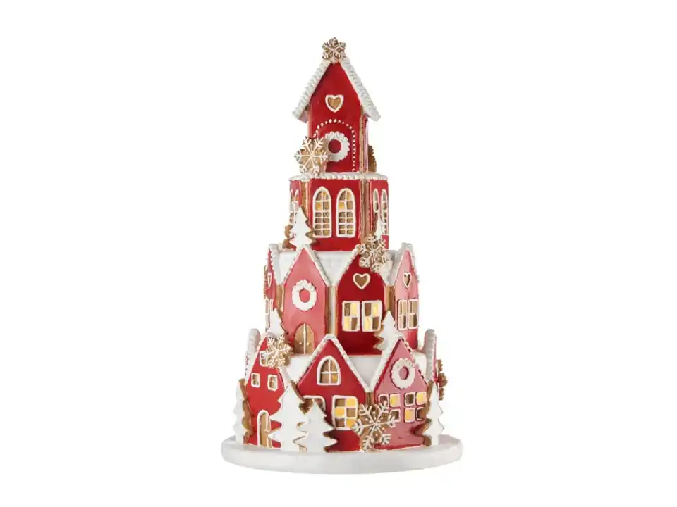 Gingerbread village, villaggio pan di zenzero con luce led ø24x41h cm