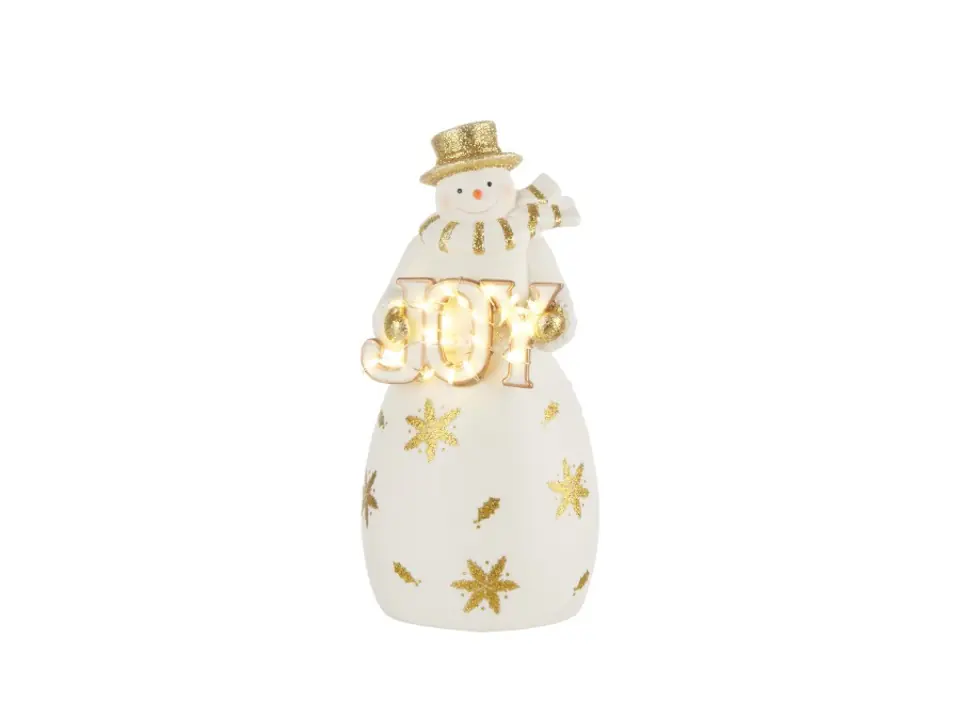 Parole in festa, pupazzo di neve con luce led ø10x19h cm