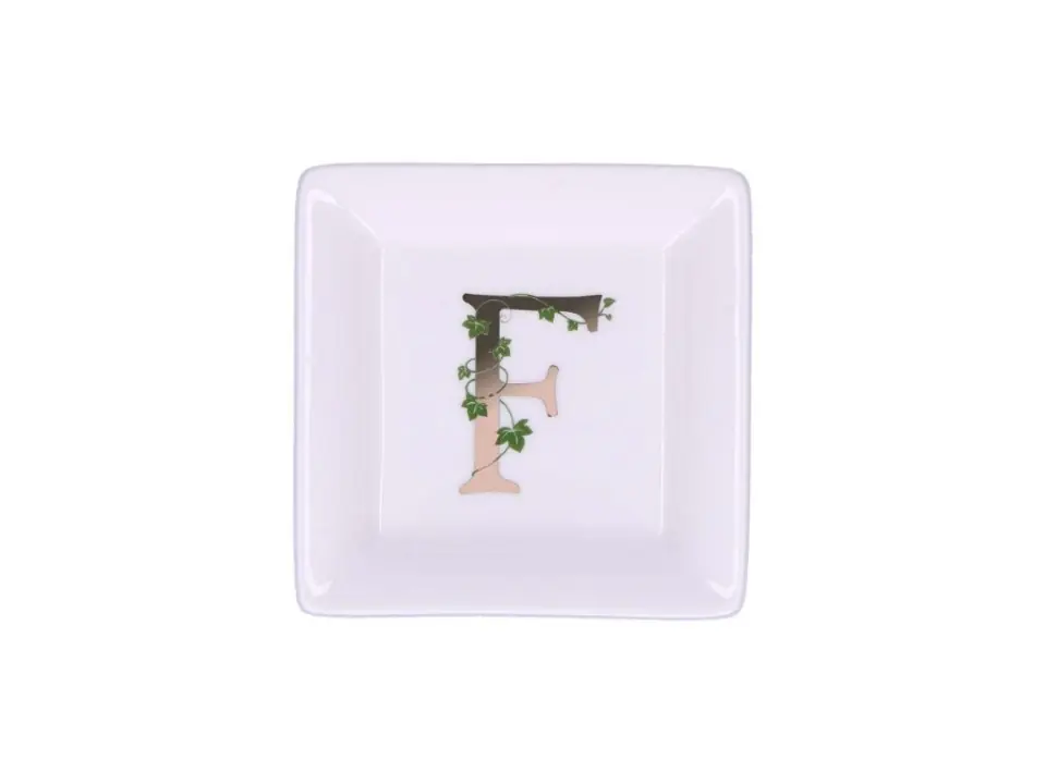 Adorato, piattino quadrato "f"
