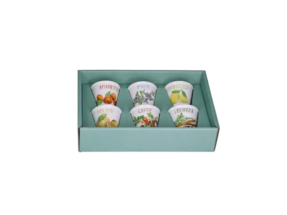 Liquorelli, set 6 bicchierini liquore ø 5,7 h5,5 cm, 75 cc