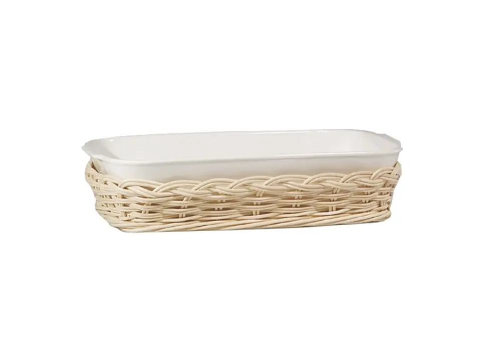 Midollino, supporto per teglia rettangolare stondata 26x15 cm