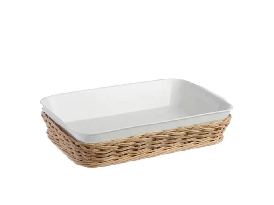 Midollino, supporto per teglia rettangolare stondata 31x19 cm