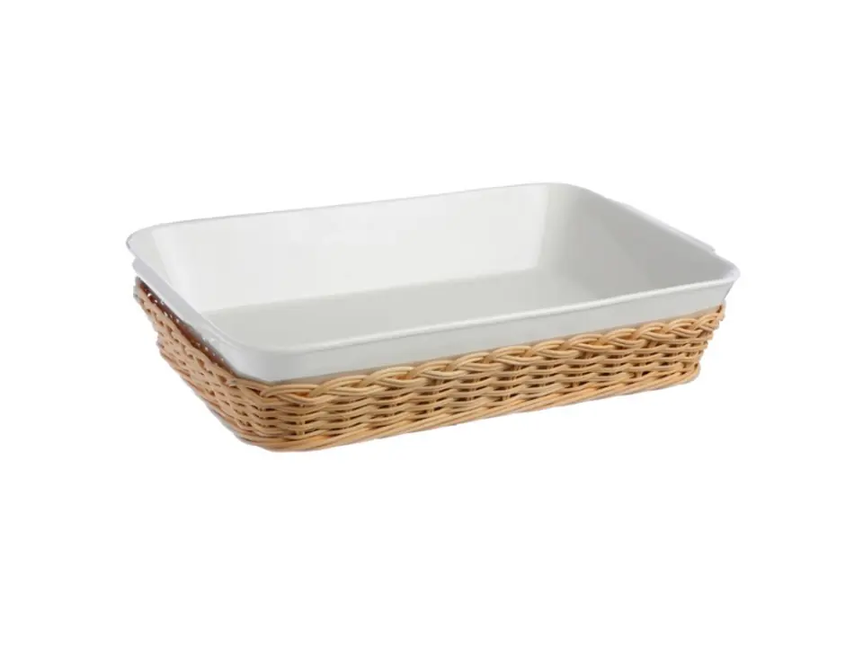 Midollino, supporto per teglia lasagne 35x25xh.7,5 cm