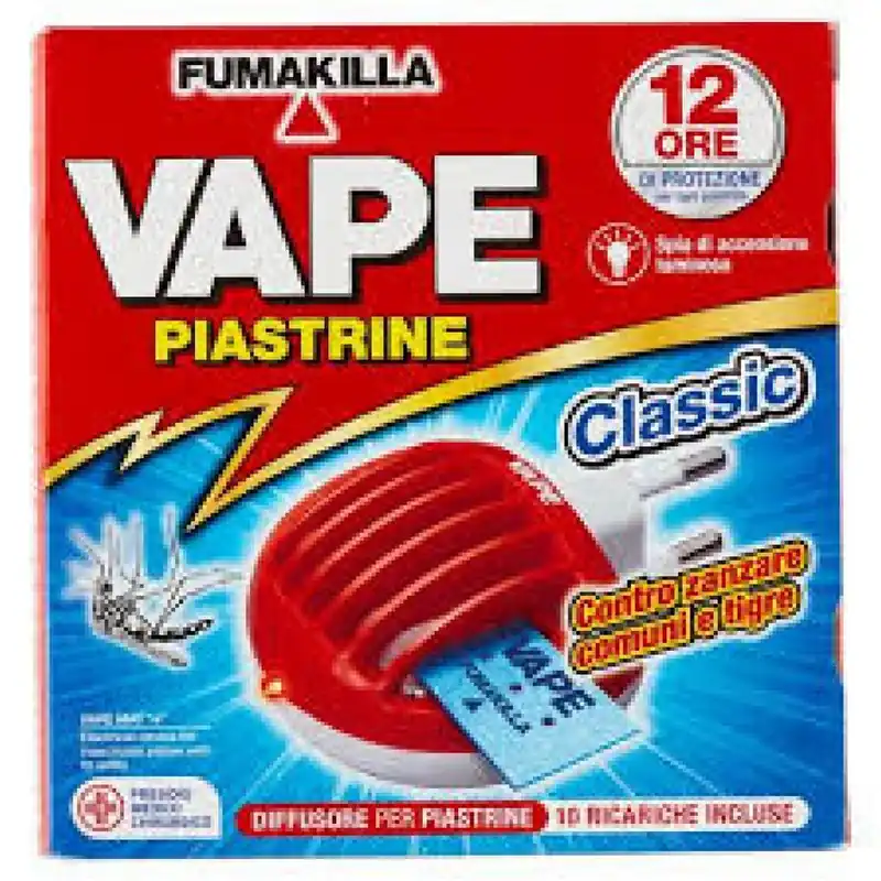Diffusore elettrico Vape+10 piastrine, efficace contro le zanzare comuni e tigre