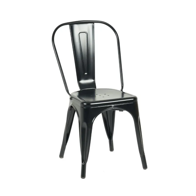 Sedia Klaus in Metallo Impilabile 44x51 h 85 cm - Nera