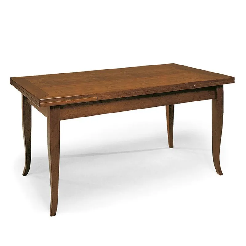 Tavolo da Pranzo Classico Allungabile 160/240x85 h 79cm con Gambe a Sciabola - Legno Noce