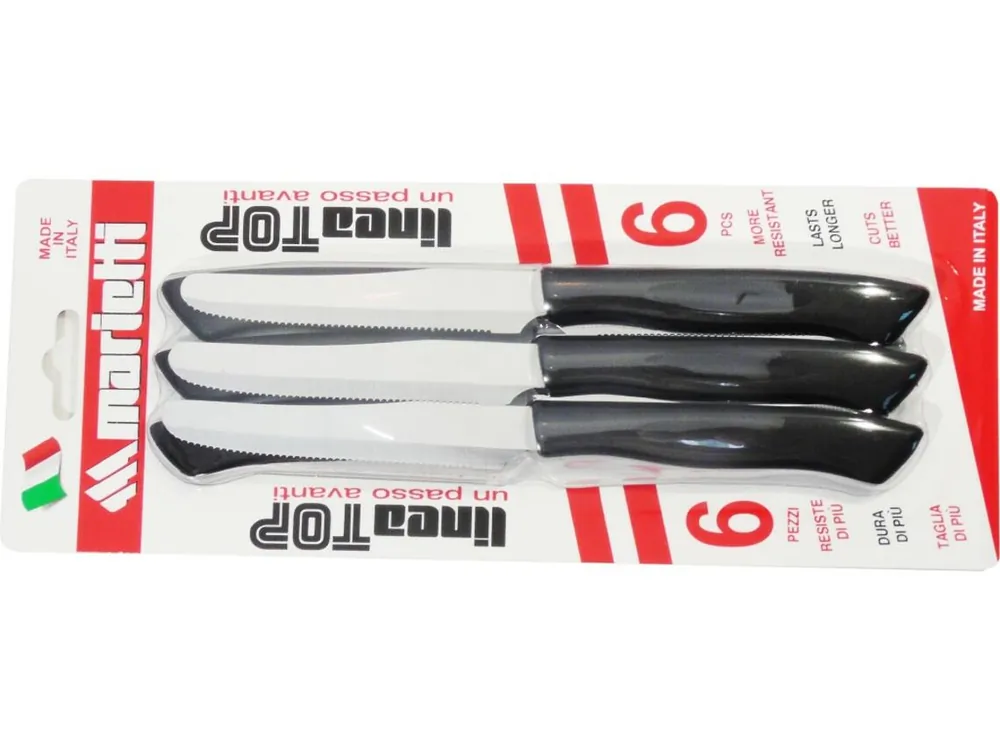 6 Coltelli tavola, top nero