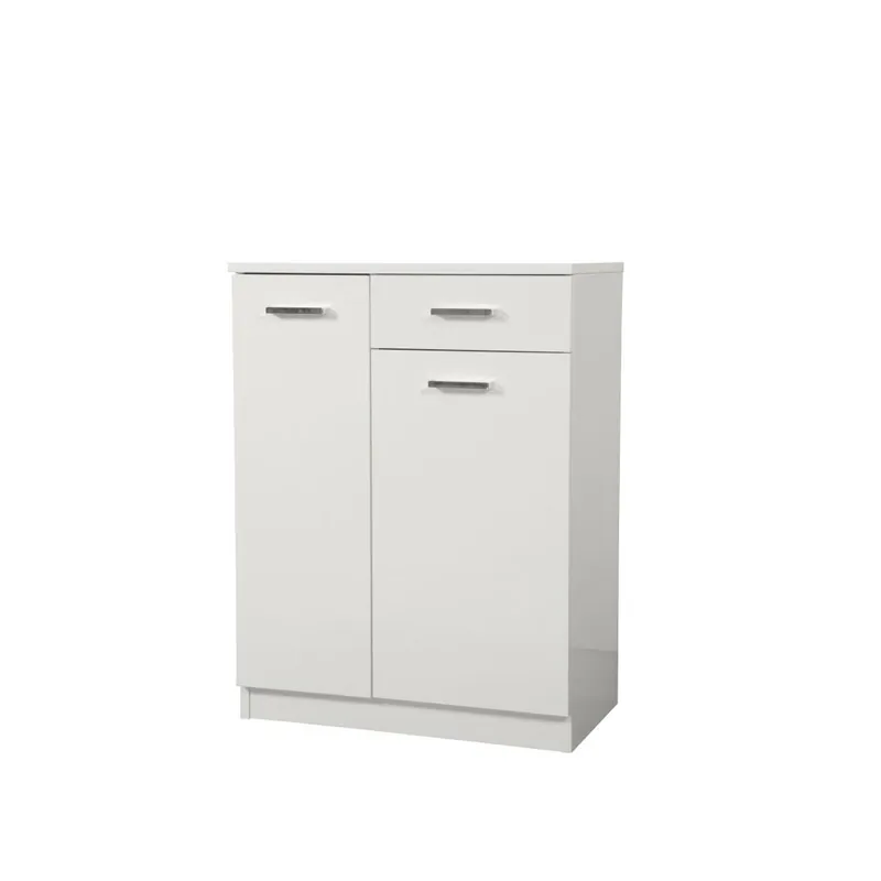 Mobiletto bagno da terra bianco 2 ante + 1 cassetto