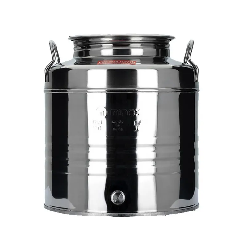 Minox - Fusto Graffato in Acciaio Inox 30 lt per Uso Alimentare - con 2 Maniglie + Tappo Ermetico