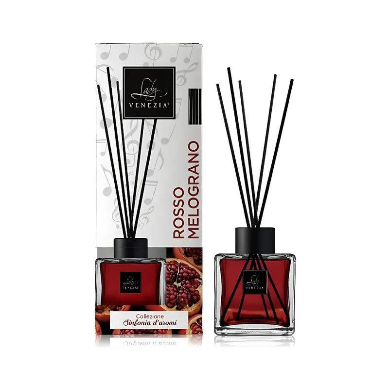 Profumatore Rosso Melograno per Ambiente Cubo con Bastoncini 100 ml