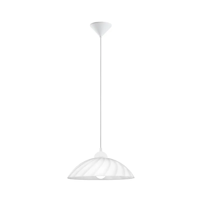 Eglo Lampada a Sospensione Vetro in Policarbonato e Vetro Bianco E27 60W 82785