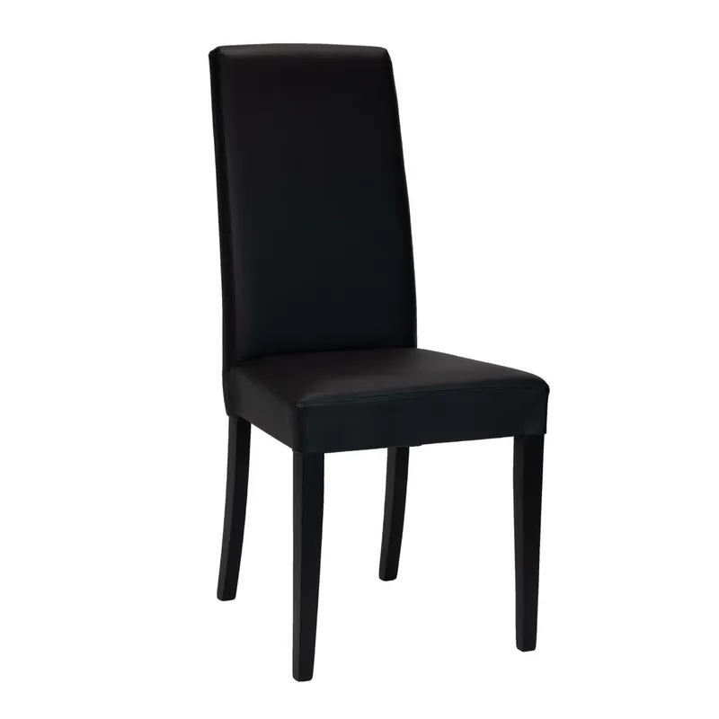 Sedia Moderna Nancy in Ecopelle Nera 44x48 h 100 cm