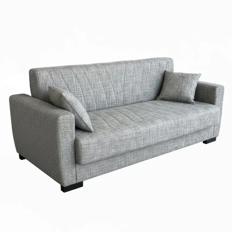 Divano Letto Sanem Sale/Pepe Click Clac 3 Posti - con 2 Cuscini Sfoderabili - Fibra di Poliestere con Trapuntatura - 215x82 h80 cm